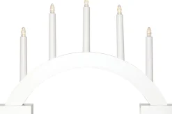 ABBE Batteridriven Träljusstake Båge 5L 32cm Vit