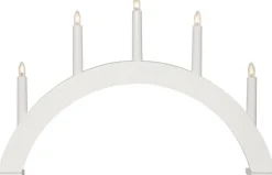 ALBO Träljusstake 5L 33cm Båge Vit
