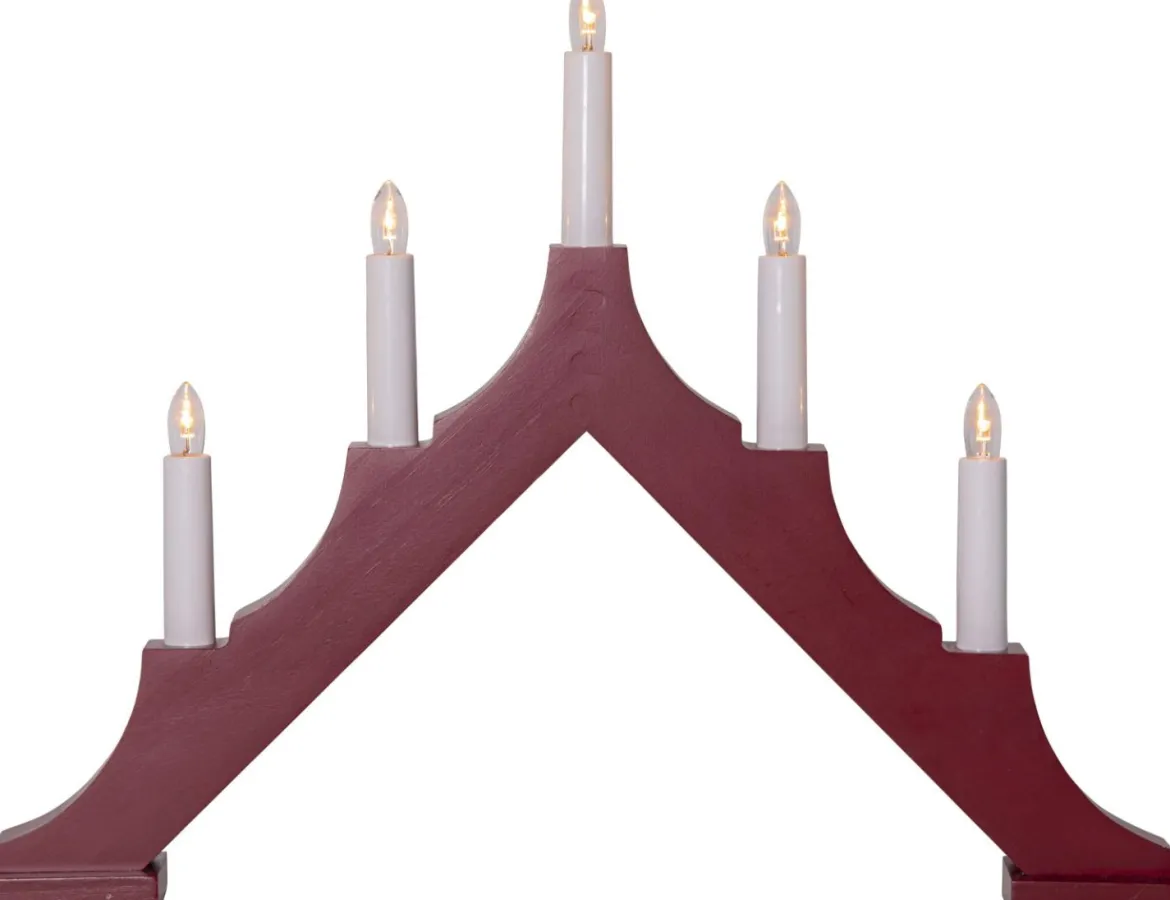 ALMA Träljusstake 33,5cm Röd