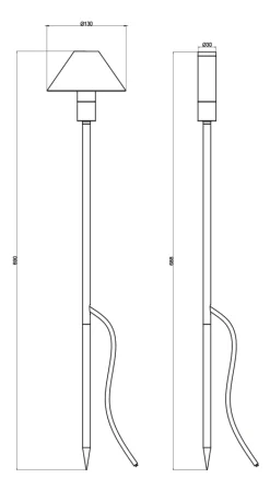 APOLLO 2in1 Pollare 65cm Svart IP44