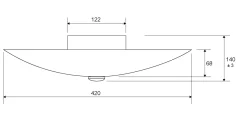 BAND Plafond 42cm Grå, Vit