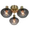 BELL Plafond 3-arm 42cm Matt Mässing/Rök