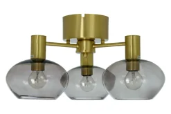 BELL Plafond 3-arm 42cm Matt Mässing/Rök