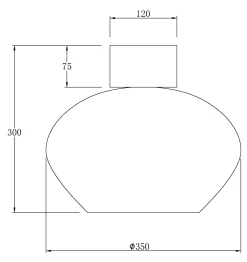 BELL Plafond Stor 35cm Svart/Opalvit