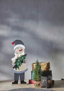 BILLY Inomhusdekoration Tomte Batteri 80cm Grå
