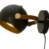 BOW Vägglampa 24cm Svart/Matt Mässing