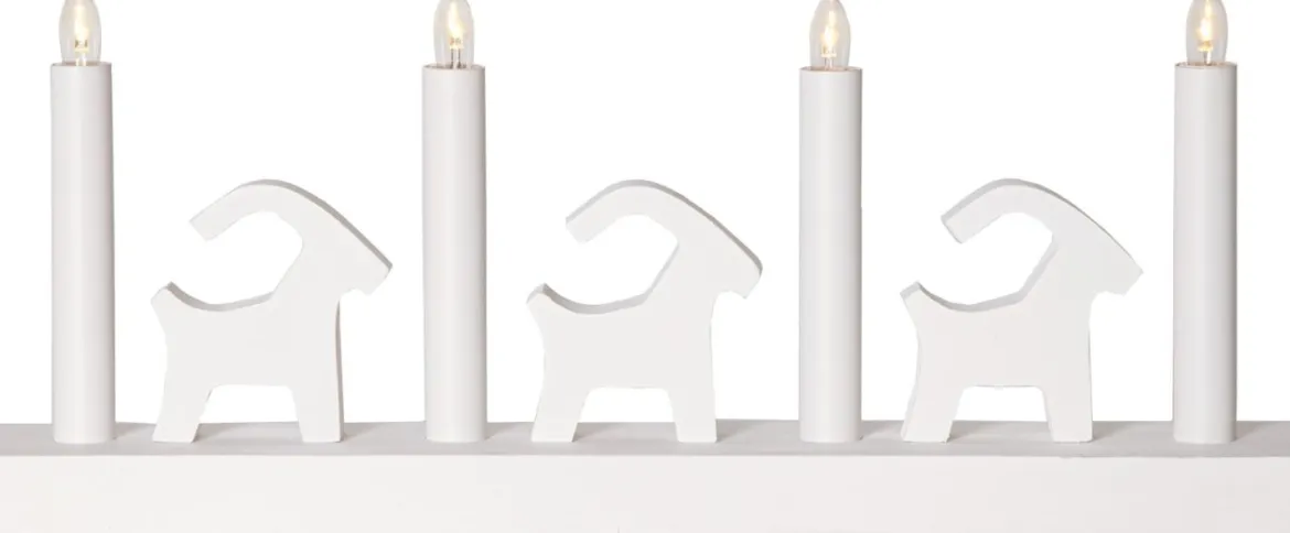 BRUSE Ljusstake 17,5cm LED Vit