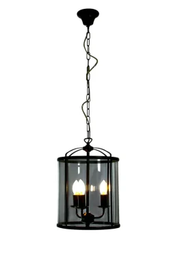 BUDGIE Taklampa Ø28 41cm Svart/Rökgrå