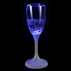 CHAMPANGEGLAS med LED 18cm Blå