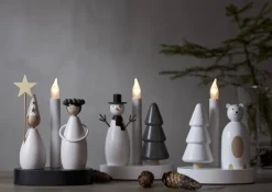 CHRISTMAS JOY Ljusstake Isbjörn 21cm Vit