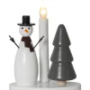 CHRISTMAS JOY Ljusstake Snögubbe 21cm Vit