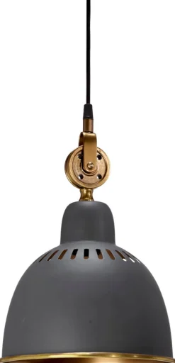 CLEVELAND Taklampa 23cm Jako grå/Mässing