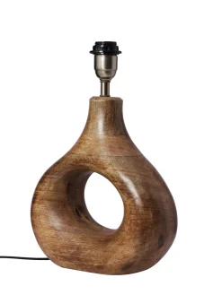COTTEX Lampfot E27 37,5 cm Trä/Borstad mässing