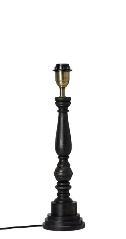 COTTEX Lampfot E27 46cm Svart/Borstad mässing