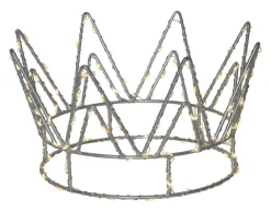 CROWN Bordsdekoration Batteri 120L 22cm Silver