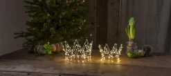 CROWN Bordsdekoration Batteri 120L 22cm Silver