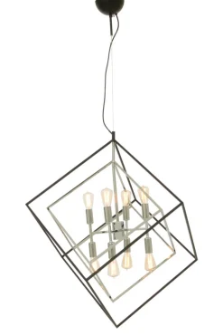 CUBES Taklampa Stor 8L 73cm Svart/Krom