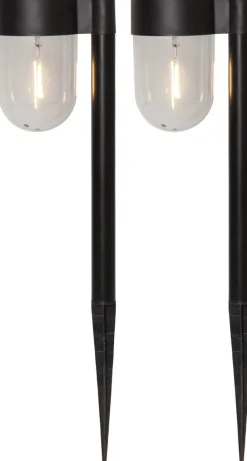 CUPOLA Solcells-pollare 2-Pack 30cm Svart