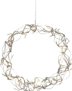 CURLY Hängande Krans 30cm 80LED Silver