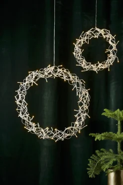 CURLY Hängande Krans 30cm 80LED Silver