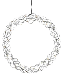 CURLY Hängande krans 48cm Svart