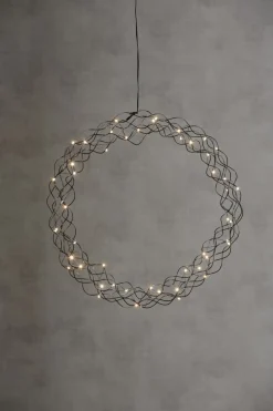 CURLY Hängande krans 48cm Svart
