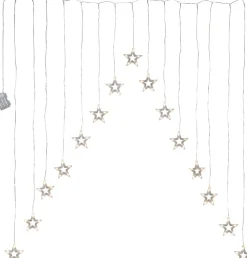 DECYSTAR Ljusgardin Batteri 1,25m 15LED Varmvit/Klar