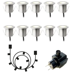 DEXTER Decklight 4cm 10-Pack inkl. Trafo 12V IP67