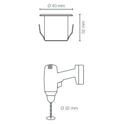 DEXTER Decklight 4cm 10-Pack inkl. Trafo 12V IP67