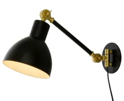 DUBLIN Vägglampa 40cm Svart/Matt Mässing