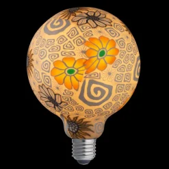 E27 FLOWER GREY Glob125 Dimbar 6W 2200K 330lm LED-Lampa