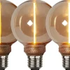 E27 Glob80 DecoLed 3-Steg Dimbar Minne 2W 1800K 100lm Amber