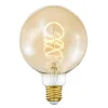 E27 Glob125 3-Stegs Dimbar 4W 250lm 2000K Curly Amber