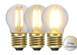 E27 Klot 3-Steg Dimbar Minne SoftGlow 4W 2100K 400lm LED-Lampa