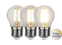 E27 Klot 3-Steg Dimbar Minne Klar 4.2W 3000K 470lm LED-Lampa