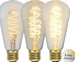 E27 Navigation 3-steg Dimbar Minne 4W 2100K 270lm Klar LED-Lampa