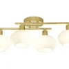 ELBA Plafond Bad 4L 60cm Matt Mässing/Opalvit IP44