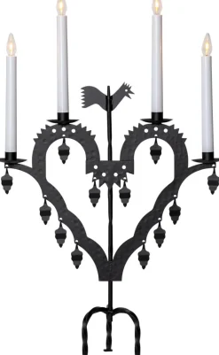 EL-TUPP Metalljusstake 4L 62cm Svart