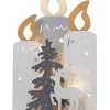FAUNA Batteridekoration Julmotiv 34cm Vit