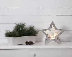 FAUNA Bordsdekoration 24cm 10LED Brun
