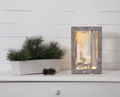 FAUNA Bordsdekoration 28cm 10LED Brun