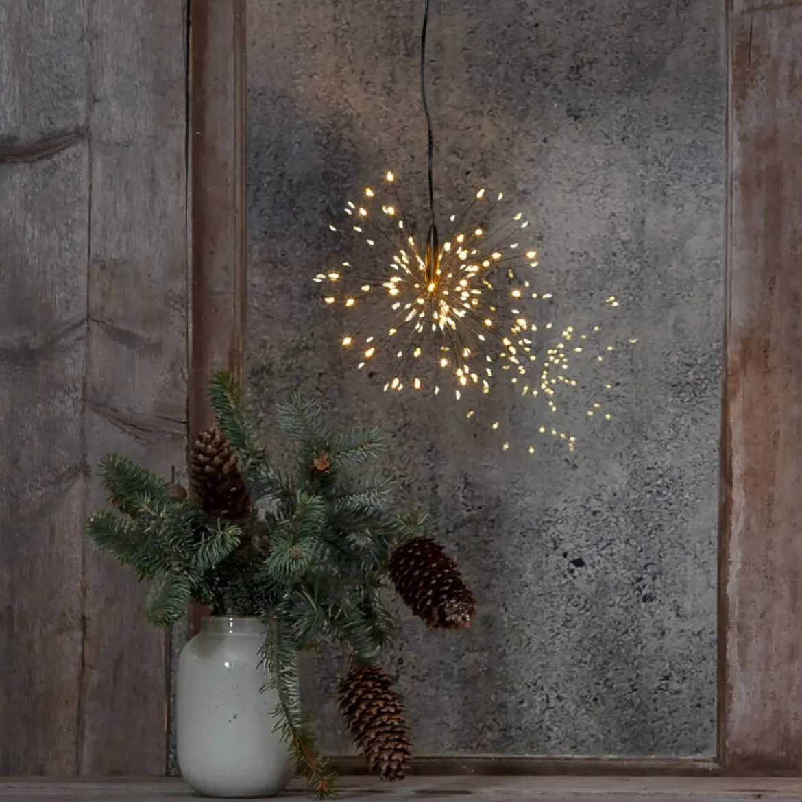 FIREWORK Hängande dekoration 16cm 80LED Svart