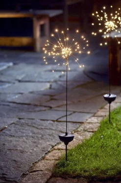 FIREWORK SOLAR Solcells-dekoration 105cm IP44 Svart