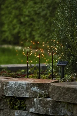 FIREWORK SOLAR Solcellsdekoration 40cm 90LED Svart IP44
