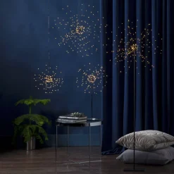 FIREWORK Stjärna på fot 50cm 120LED Svart