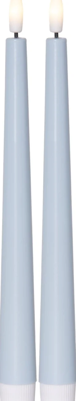 FLAMME CANDY LED-Antikljus 2-pack 26cm Blå