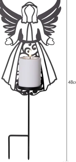 FLAMME DECO LED Gravljus 48cm Svart