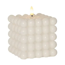 FLAMME DOT LED-Blockljus 12,5cm Vit