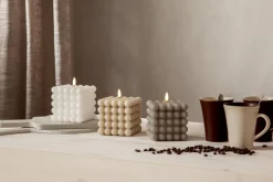 FLAMME DOT LED-Blockljus 12,5cm Grå