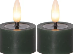 FLAMME FLOW LED-Värmeljus 2-pack 4cm Grön